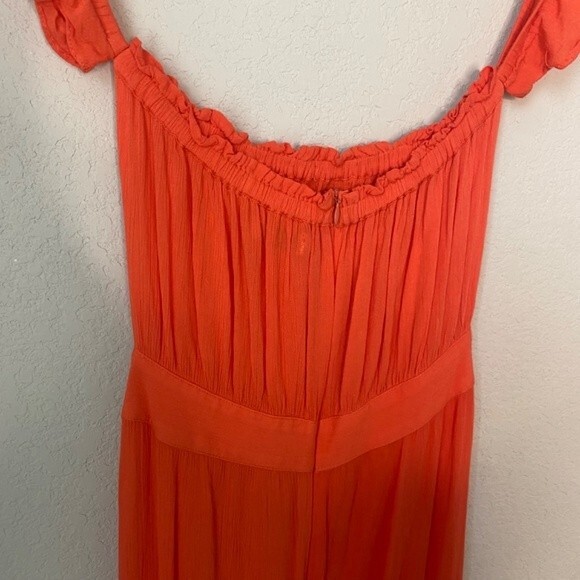 Flynn Skye Coral Orange Strapless Wrap Maxi Dress - Size Medium - EUC - Picture 8 of 9